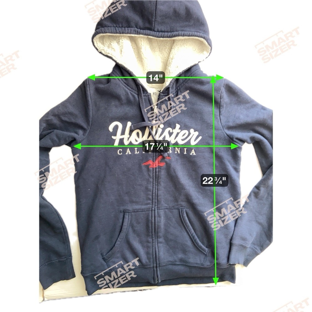 Y2K Hollister Sherpa Lined Zip‎ Up Hoodie Womens Size S Blue Logo Preppy 2000s - Picture 6 of 12